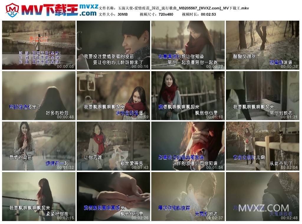 玉面天使-爱情疫苗_国语_流行歌曲_MB205567